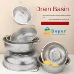 16.5-31.5cm Large Rice Washing Bowl New 304 Stainless Steel Storage Baskets-DapurBD-Cover
