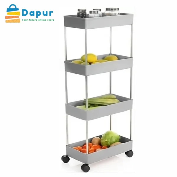 4 Stand Multipurpose Fruit & Vegetable Kitchen Trolley-Home Decorate-DapurBD-Cover