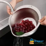 Multipurpose Stainless Steel Rice and Vegetable Washing Strainer-Kitchenware-Cooking Tools-DapurBD-11