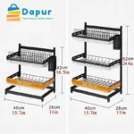 2 Layer Kitchen Stainless Steel Drain Dish Rack-Kitchenware-Decorate-DapurBD-01