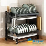 2 Layer Kitchen Stainless Steel Drain Dish Rack-Kitchenware-Decorate-DapurBD-Cover