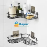 2PCS Wall Mounted Metal Rack Bathroom Corner Storage Shelves-Home Appliances- DapurBD- 07