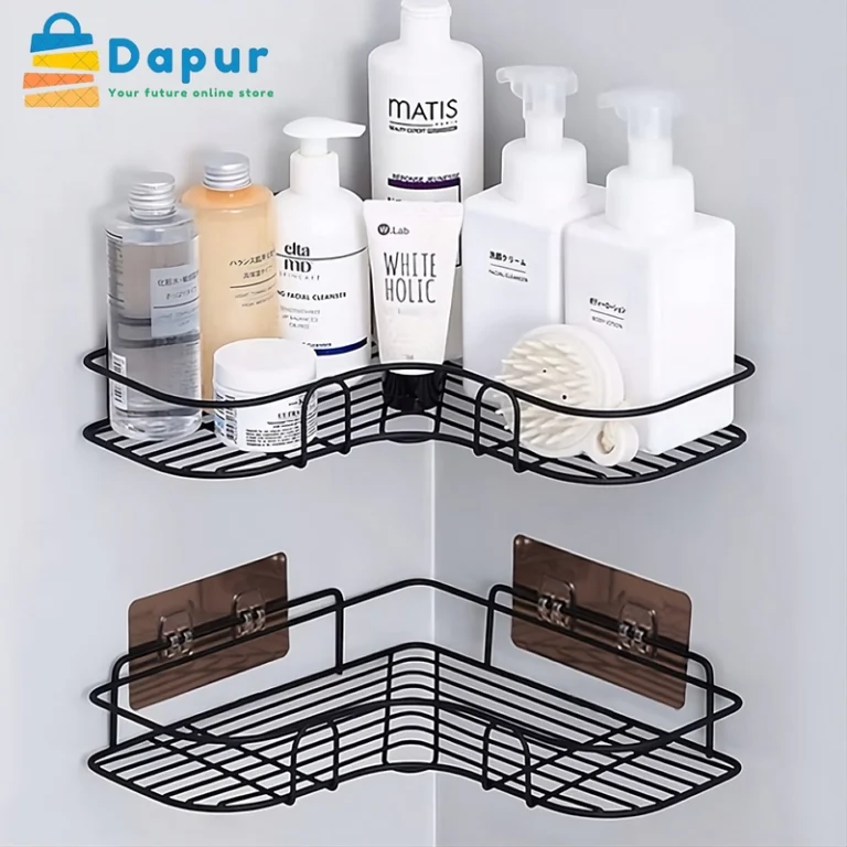 2PCS Wall Mounted Metal Rack Bathroom Corner Storage Shelves-Home Appliances- DapurBD- Cover